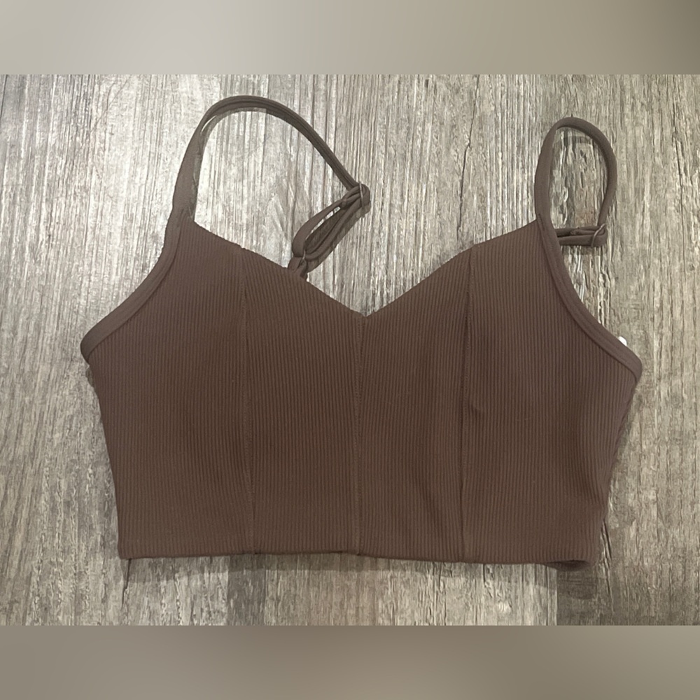 Final price Aerie Brown Ribbed Sports Bra